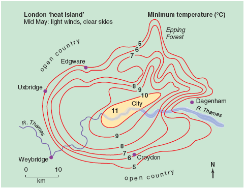 The minimum air temperature