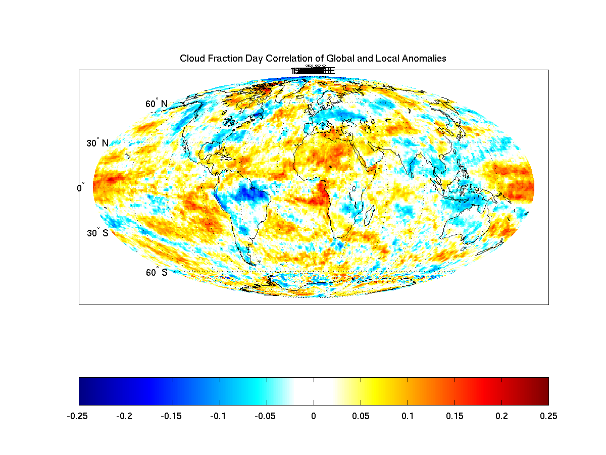 Correlation map for Cloud Fraction Day