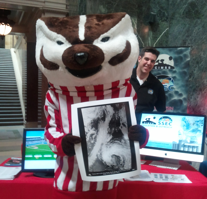 Patrick Rowley and Bucky Badger