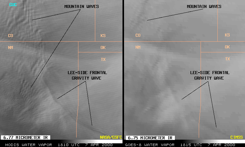 MODIS/GOES water vapor comparison - Click to enlarge
