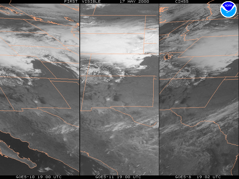 GOES-10, 11, and 8 VIS image - Click to enlarge