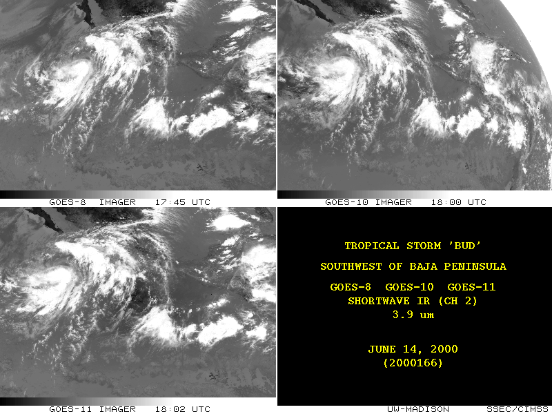 GOES-11 Imager Compared to 8/10 SW IR - Click to enlarge