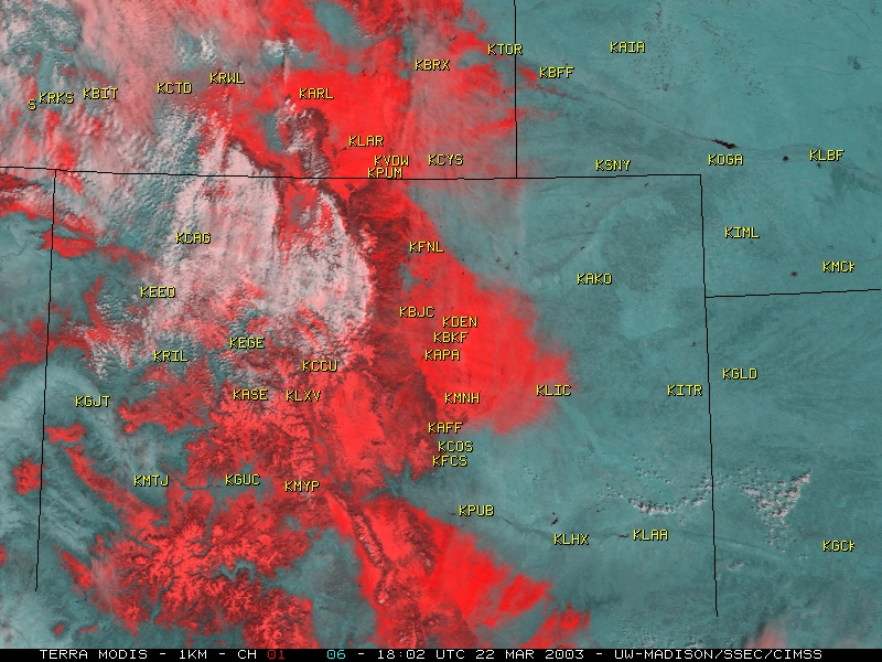 March 2003 - Snow Cover in Colorado