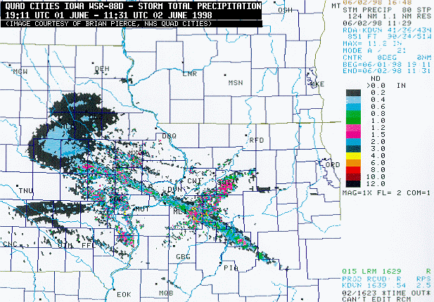 Quad Cities, Iowa WSR-88D Storm Total Precipitation