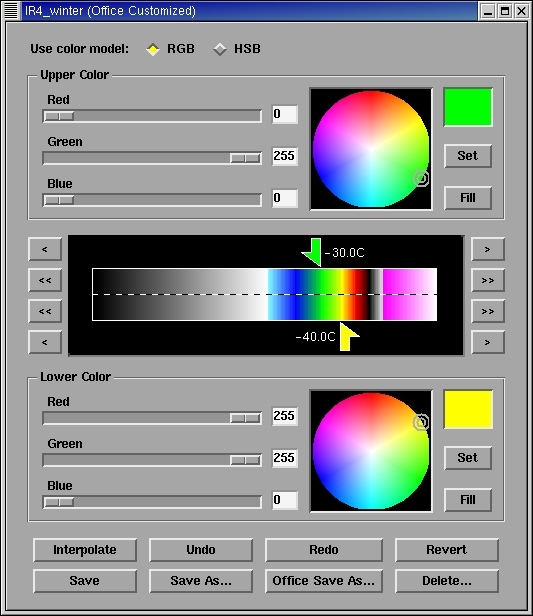 AWIPS color enhancement tool