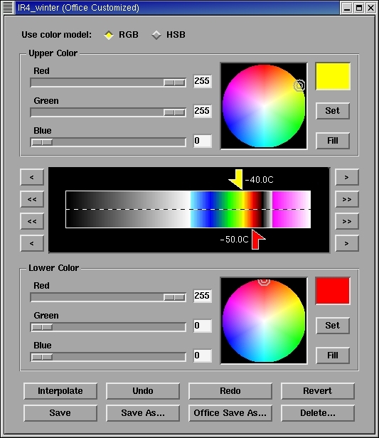 AWIPS color enhancement tool