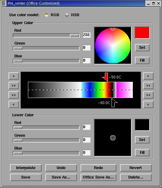 AWIPS color enhancement tool