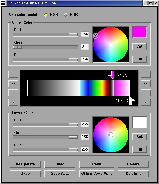 AWIPS color enhancement tool