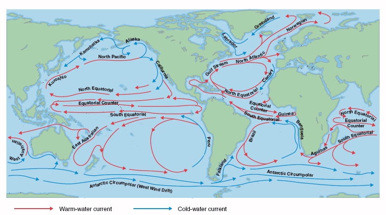ocean currents japan. the global ocean currents
