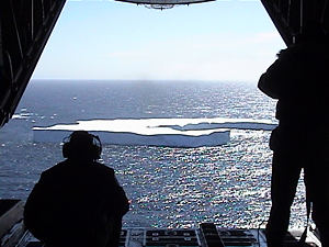 Iceberg seen from the air - International Ice Patrol picture.