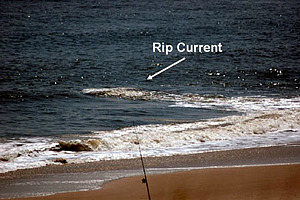 Channel of churning, choppy water. Photo courtesy of Dr. Wendy Carey, Delaware Sea Grant