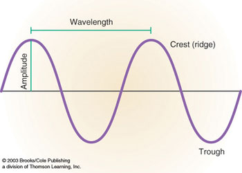 Image showing wavelength, amplitude, crest, trough