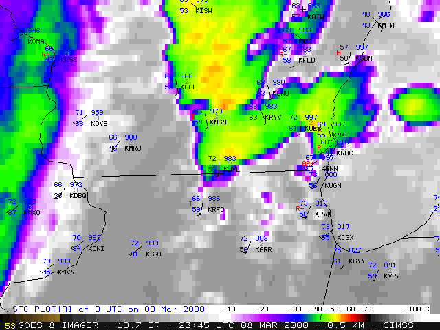 GOES-8 10.7 IR image - Click to enlarge