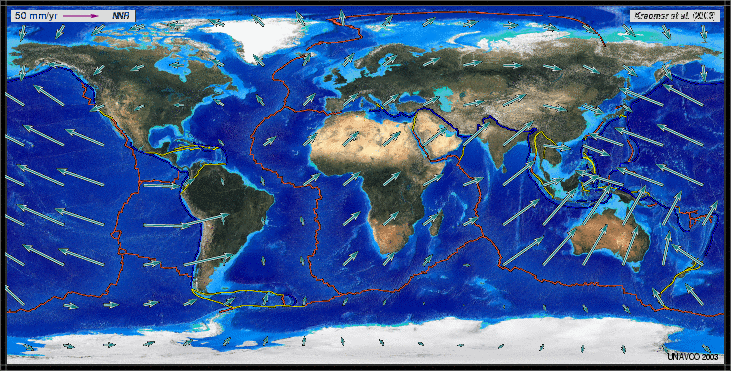 sea floor spreading map