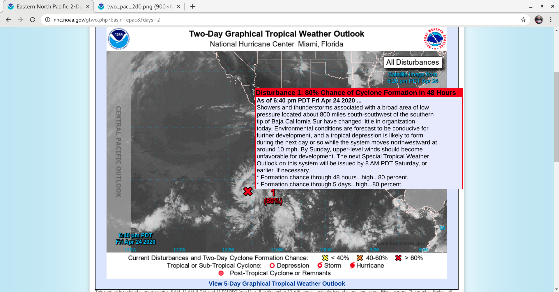 NHC Eastern Pacific on X: 8AM PDT Nov 23: Tropical Depression Twenty-E  forms in the East Pacific Basin. System is forecast to be short-lived and  remain over the open ocean. For the