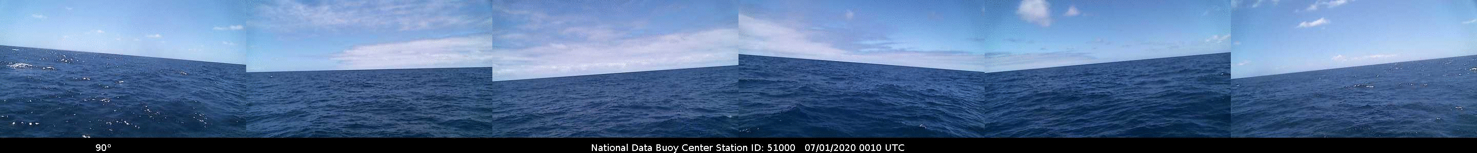 Sequence of 3 hourly (at 0010, 0110 and 0210 UTC) panoramic camera views from Buoy 51000 [click to enlarge]
