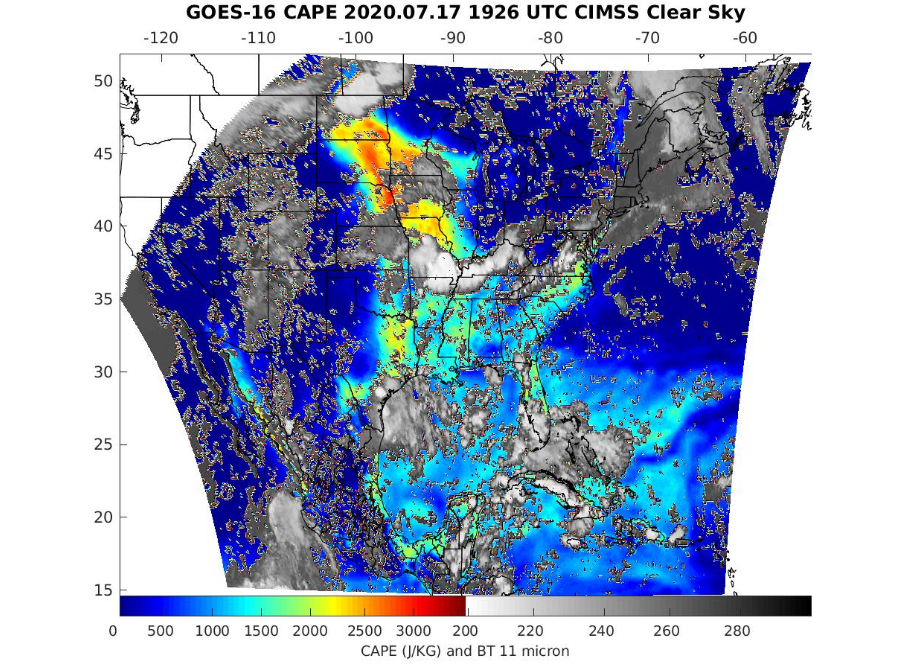 CIMSS Clear Sky CAPE images [click to play animation]