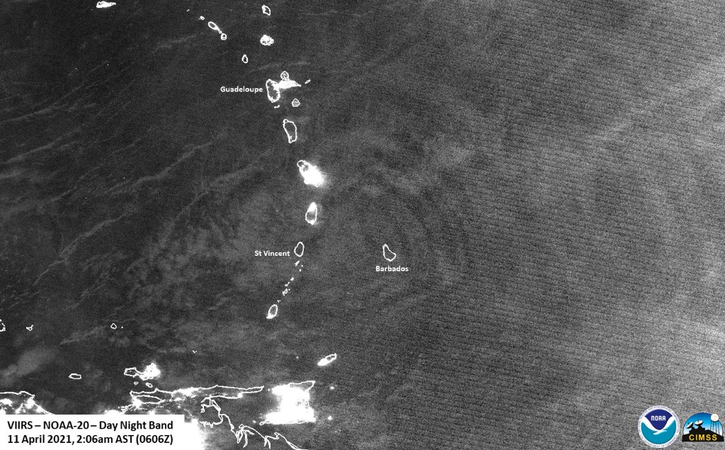 NOAA-20 VIIRS Day/Night Band (0.7 µm) image (credit: William Straka, CIMSS) [click to enlarge]