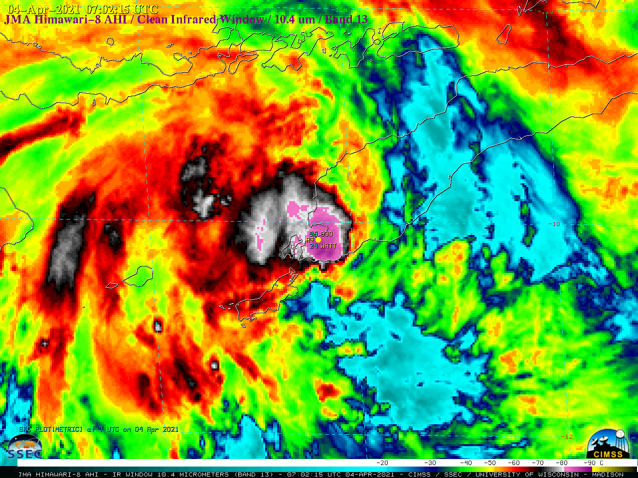 Heavy rainfall and flooding associated with Tropical Cyclone Seroja — CIMSS  Satellite Blog, CIMSS