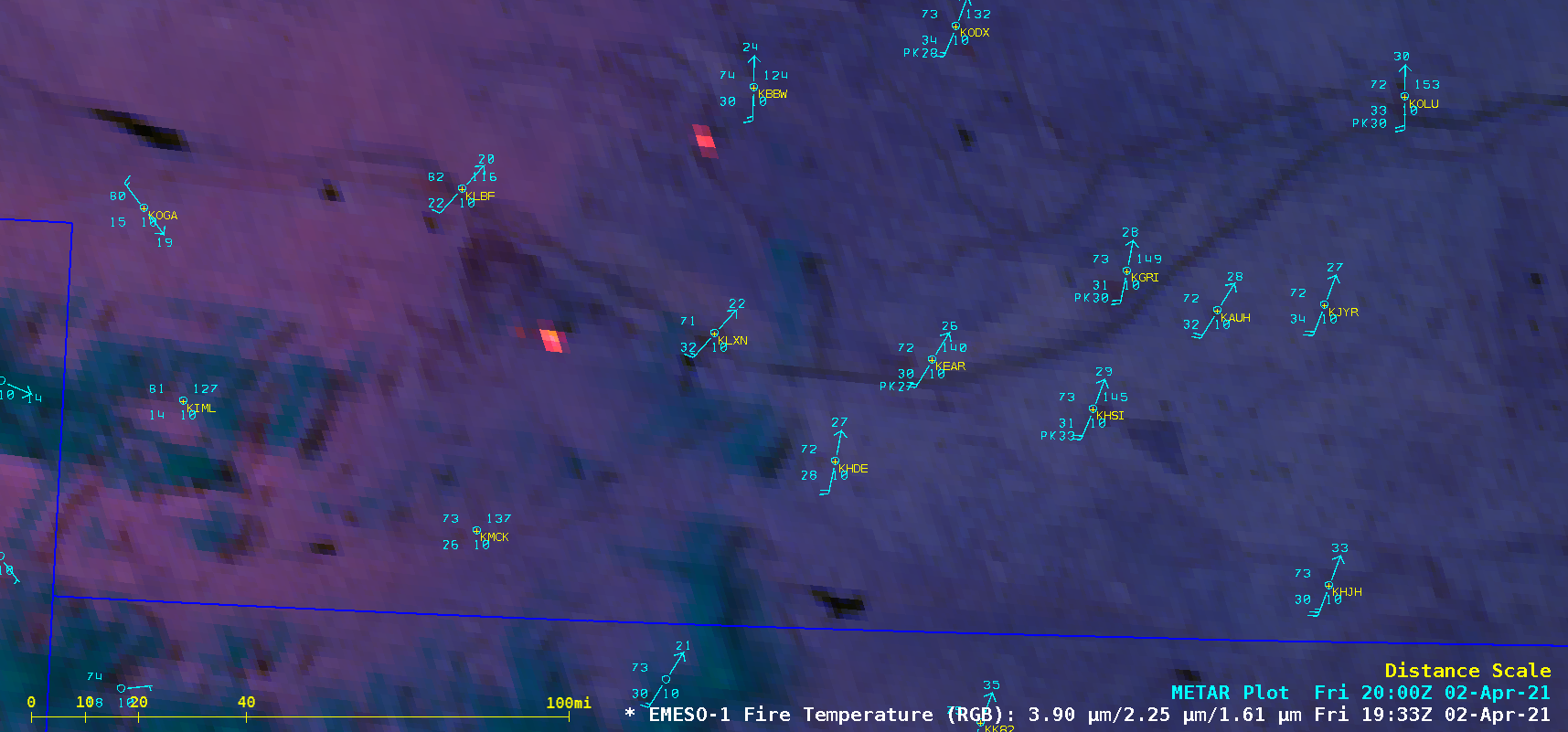 GOES-16 Fire Temperature RGB images [click to play animation | MP4]