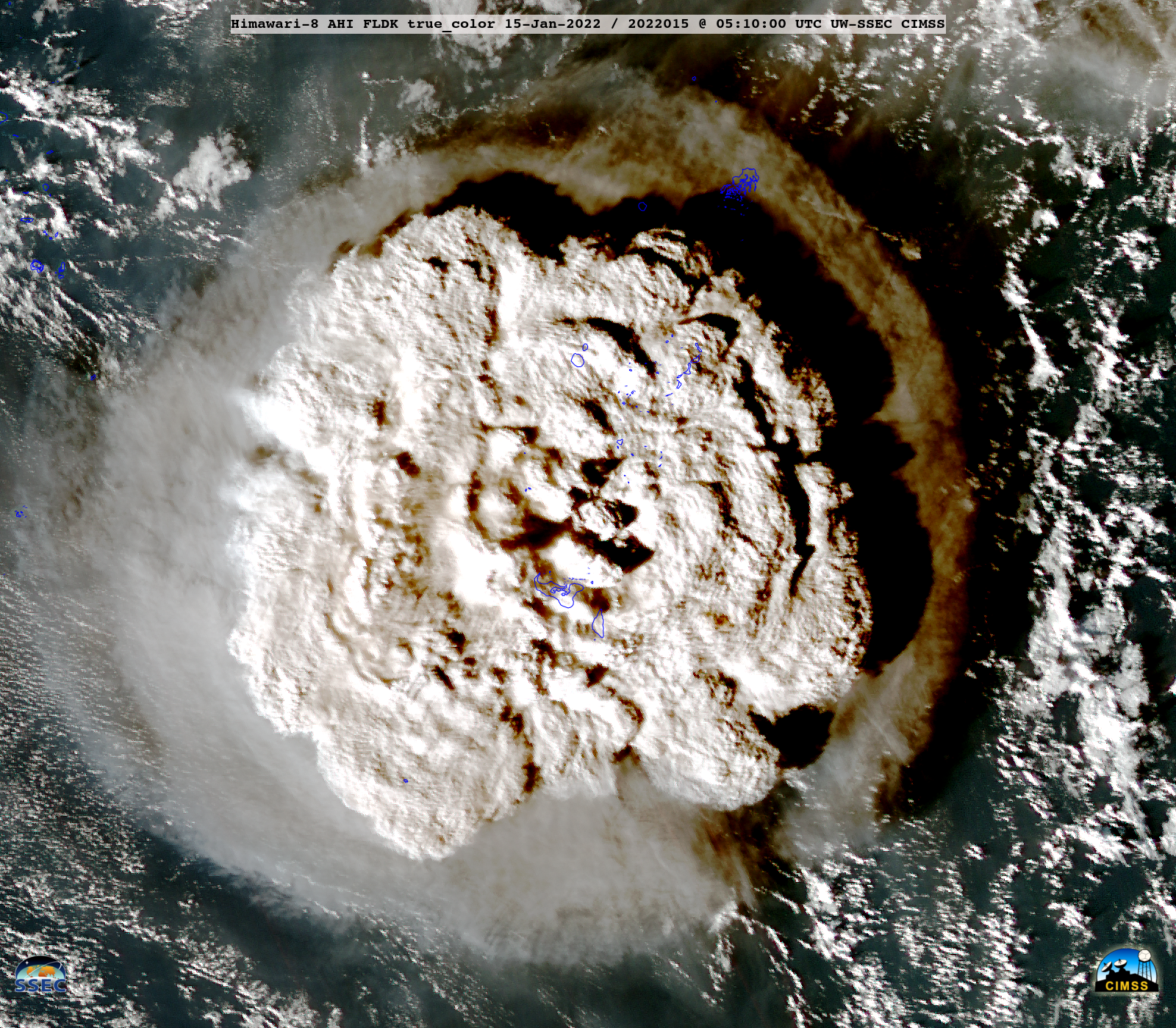Explosive eruption of the Hunga Tonga–Hunga Ha`apai volcano — CIMSS  Satellite Blog, CIMSS