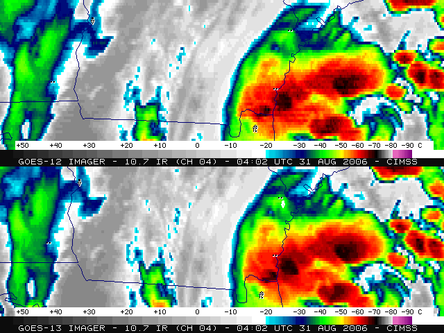 GOES-12/GOES-13 IR images