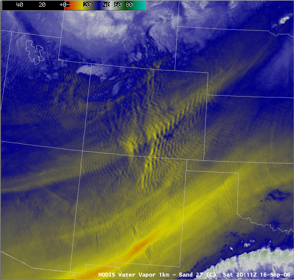AWIPS MODIS water vapor image