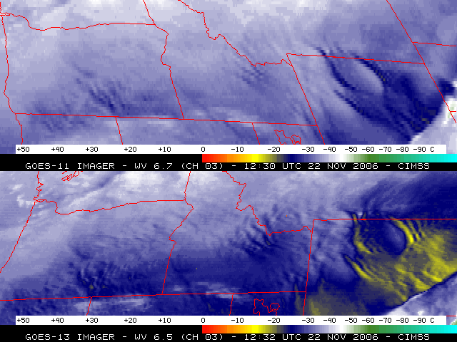 GOES-11/GOES-13 water vapor image