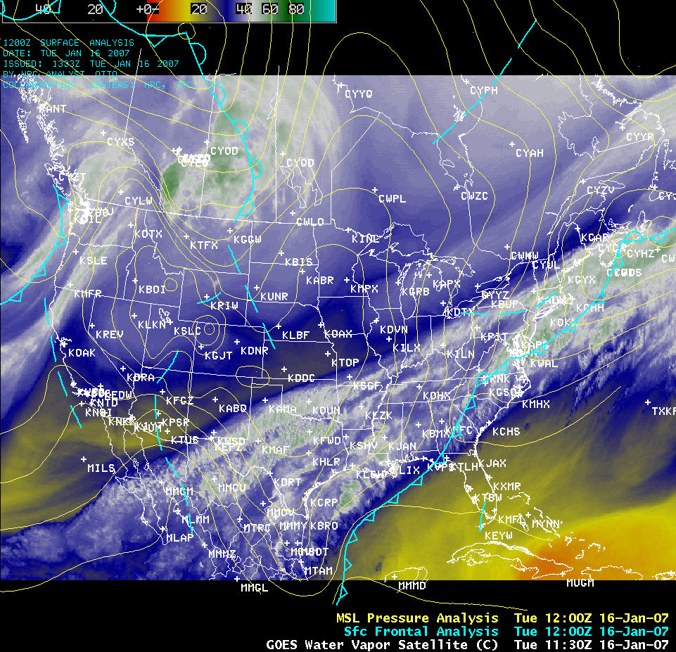 AWIPS GOES water vapor channel image
