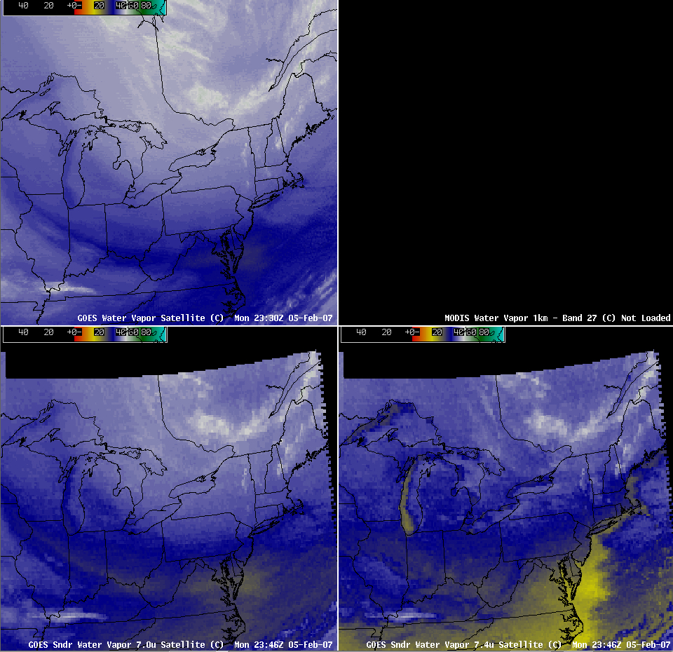GOES, MODIS water vapor images
