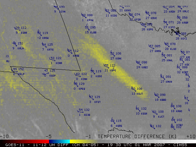 GOES-11 IR difference image