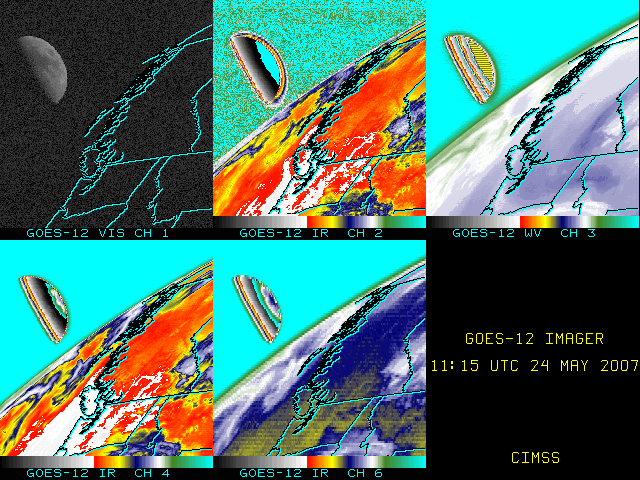 GOES-12 imager channels 1-6