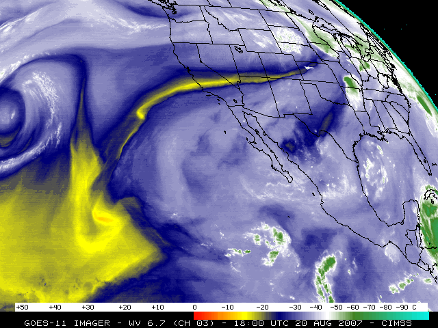 GOES-11 water vapor images (Animated GIF)