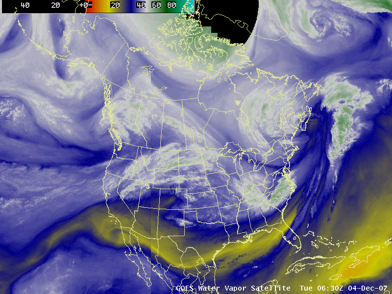 AWIPS GOES water vapor channel images (Anmated GIF)