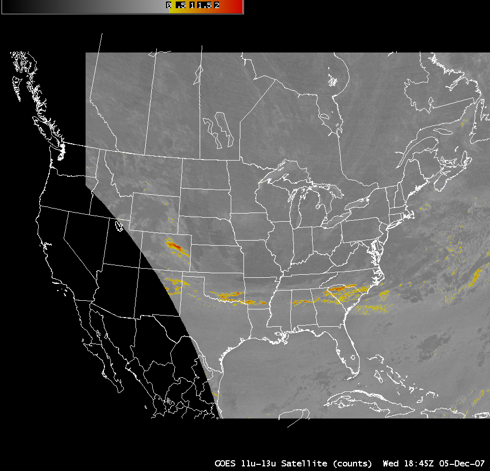 GOES-10 11-12 Âµm IR difference