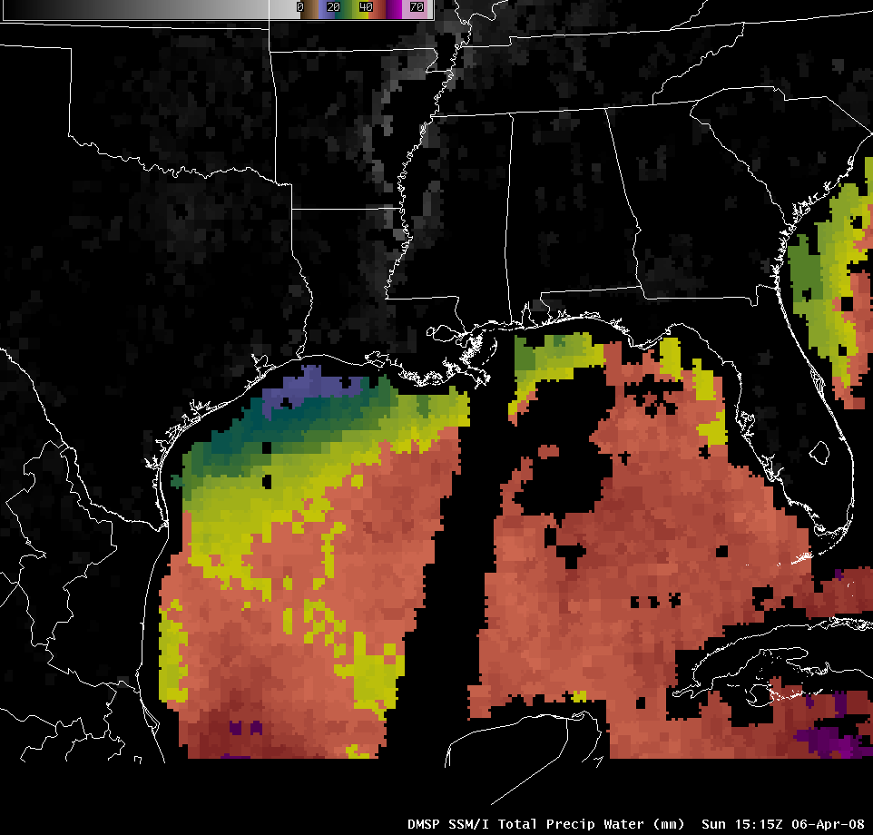 DMSP SSM/I total precipitable water (Animated GIF)