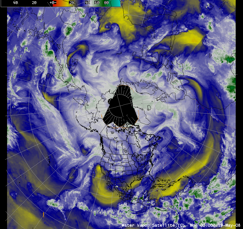 Northern hemisphere water vapor composite imagery (Animated GIF)