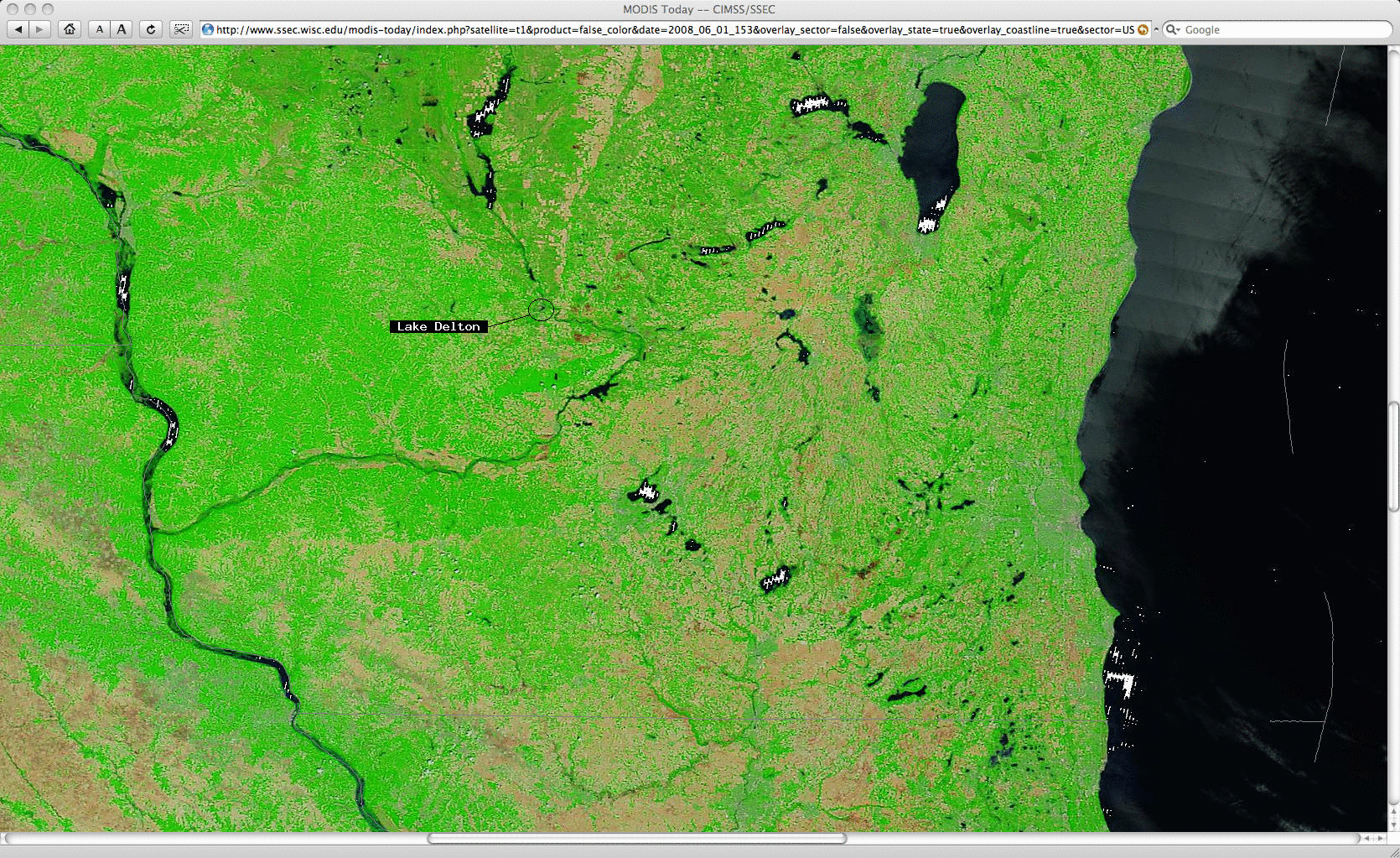 MODIS false color images (Animated GIF)