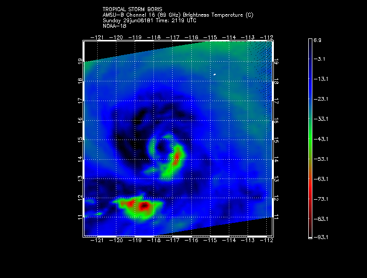 AMSU image (Tropical Storm Boris)