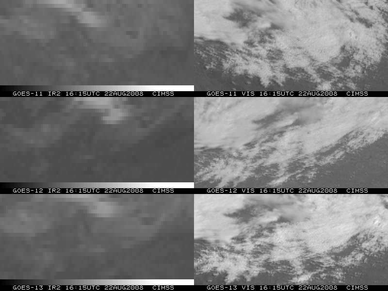 GOES-11 + GOES-12 + GOES-13 shortwave IR and visible images (Animated GIF)