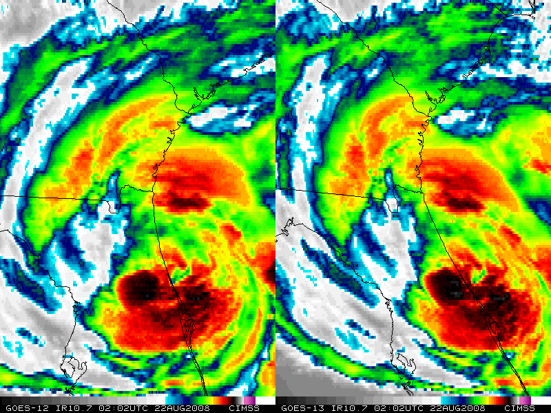 GOES-12 and GOES-13 IR images (Animated GIF)