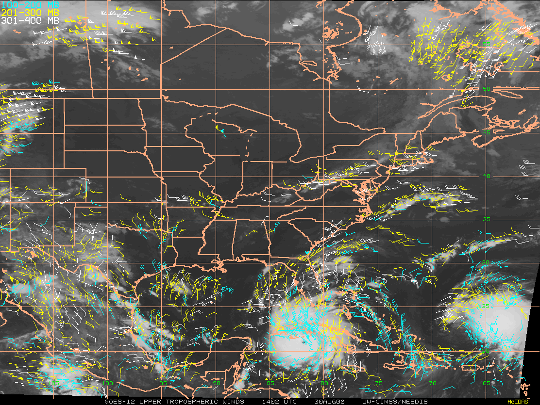 GOES-12 IR images + atmospheric motion vectors (Animated GIF)