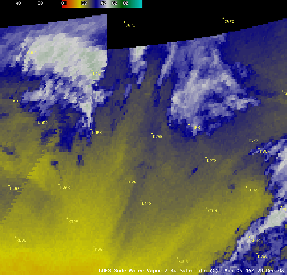 GOES-13 Sounder 7.4 Âµm water vapor images (with map overlay removed)