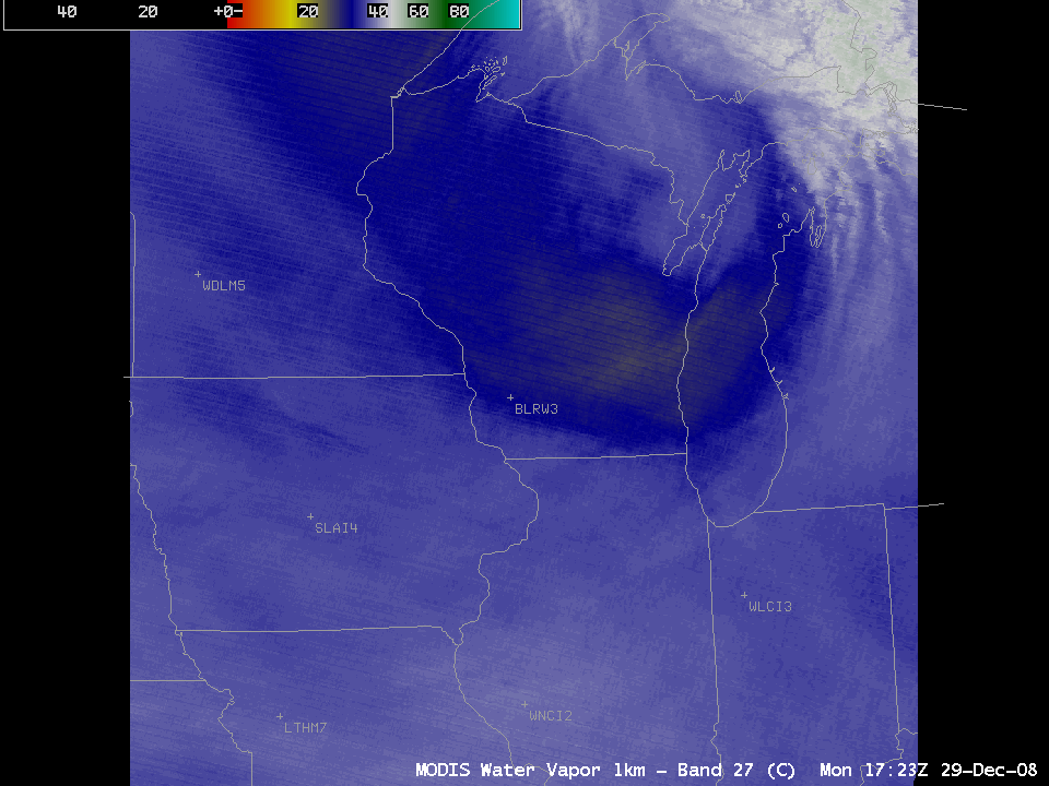 MODIS 6.7 Âµm water vapor images