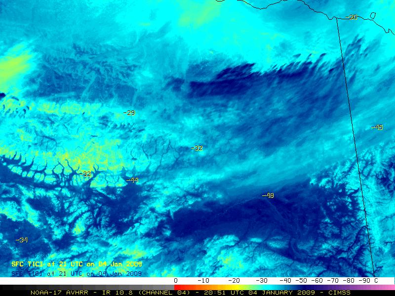 NOAA-17 AVHRR 10.8 Âµm IR image