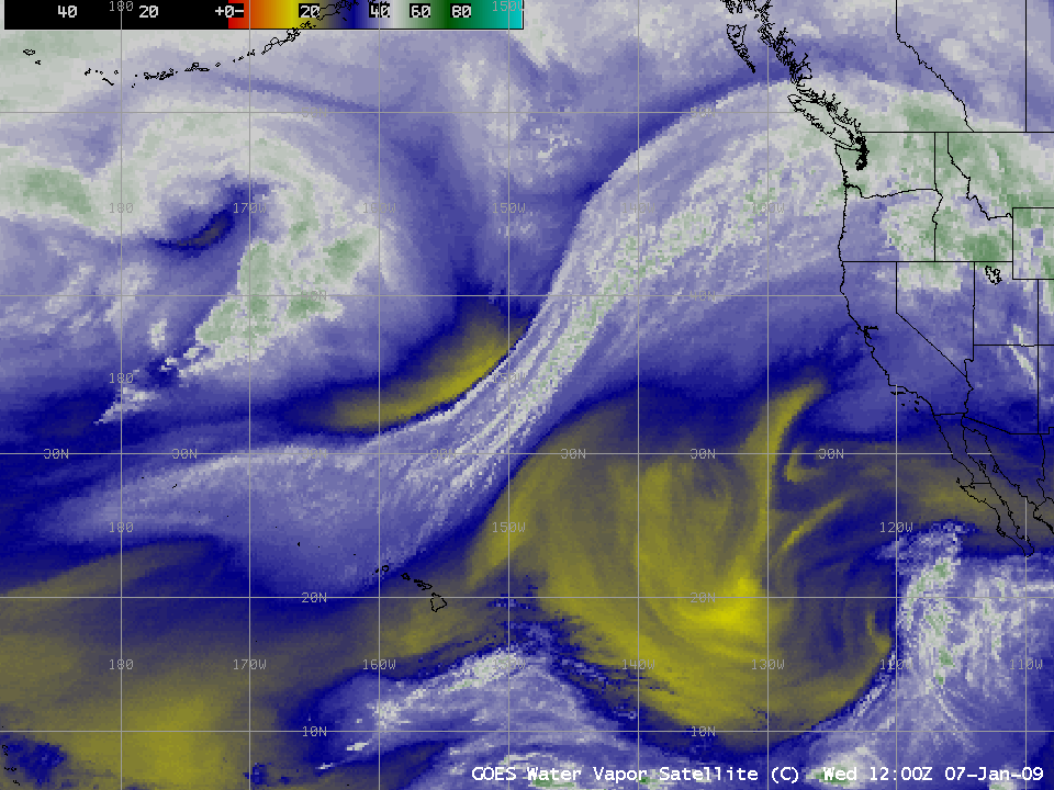 GOES-11 6.7 Âµm water vapor channel images