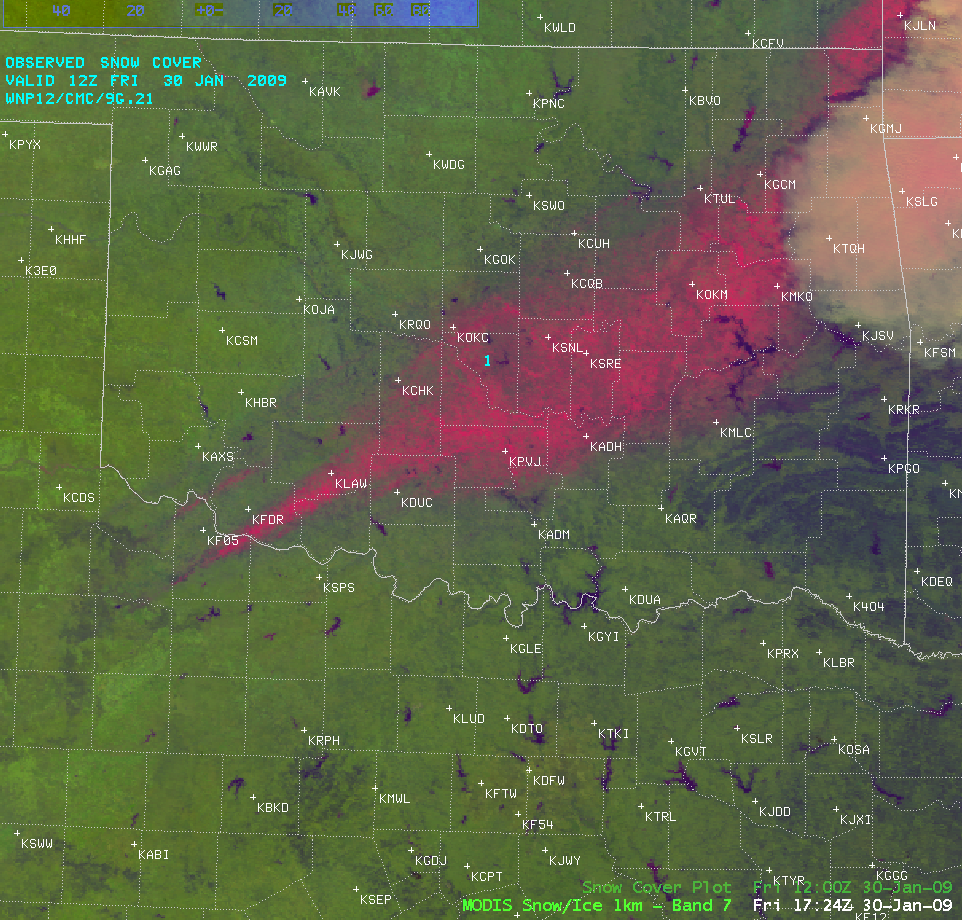 Simulated ABI false color imagery in AWIPS (using MODIS data)