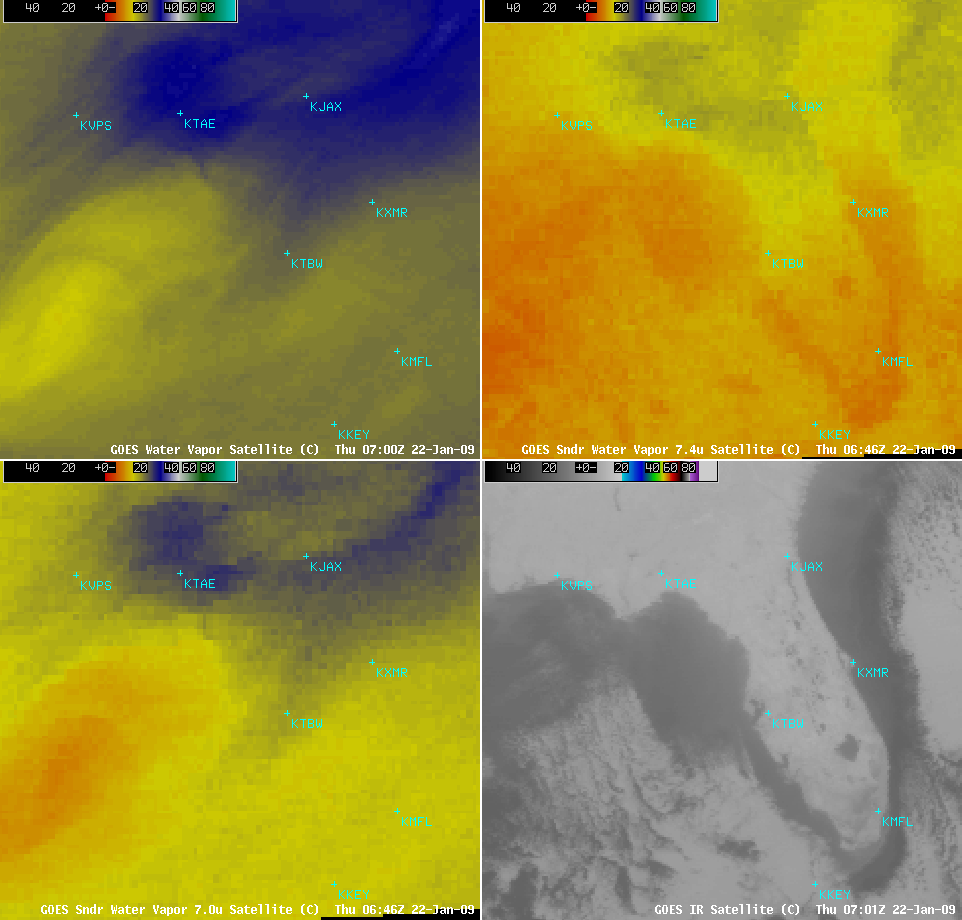 GOES-12 water vapor and IR images