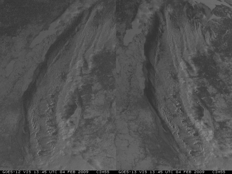GOES-12 and GOES-13 visible images