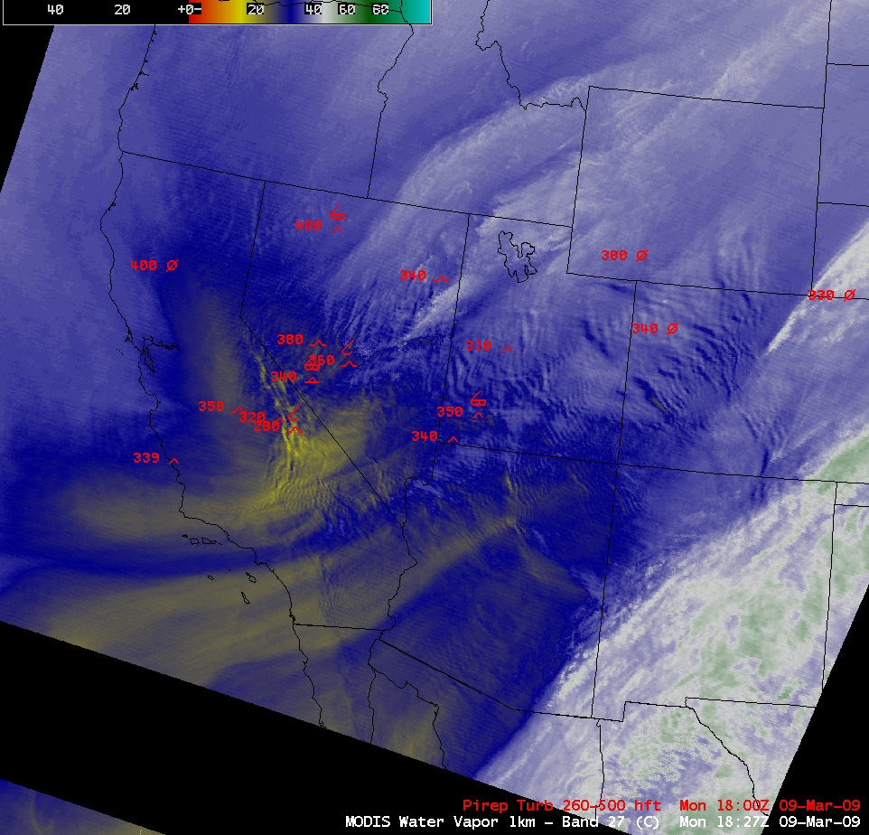 MODIS  + GOES water vapor imagery